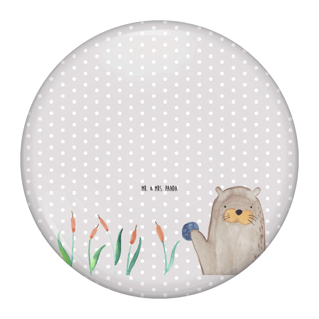 50mm Button Otter mit Stein 50mm Button, Button, Pin, Anstecknadel, Otter, Fischotter, Seeotter, Otter Seeotter See Otter