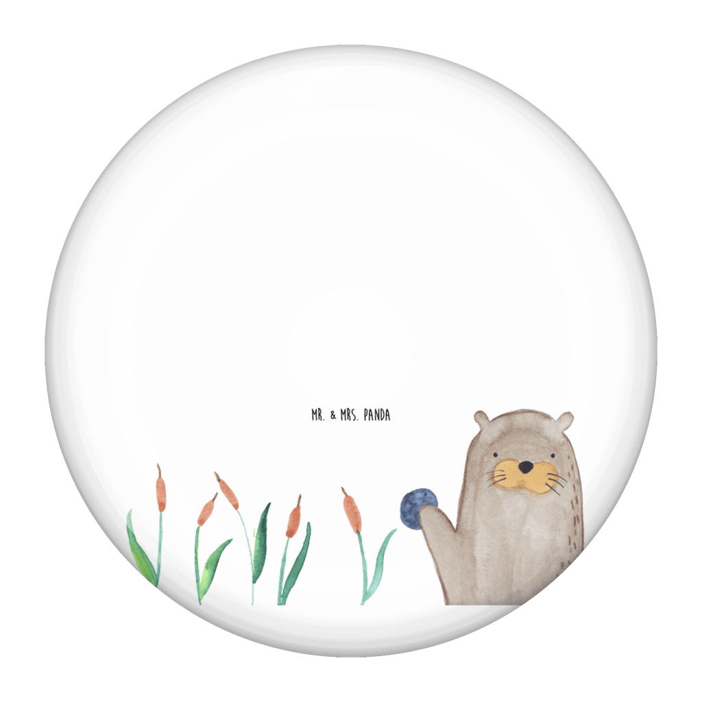 50mm Button Otter mit Stein 50mm Button, Button, Pin, Anstecknadel, Otter, Fischotter, Seeotter, Otter Seeotter See Otter