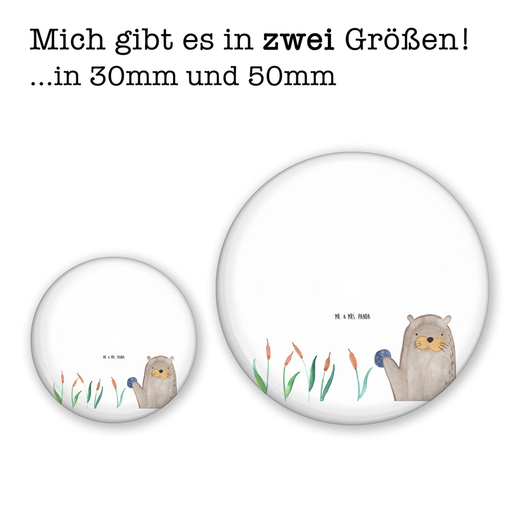 50mm Button Otter mit Stein 50mm Button, Button, Pin, Anstecknadel, Otter, Fischotter, Seeotter, Otter Seeotter See Otter