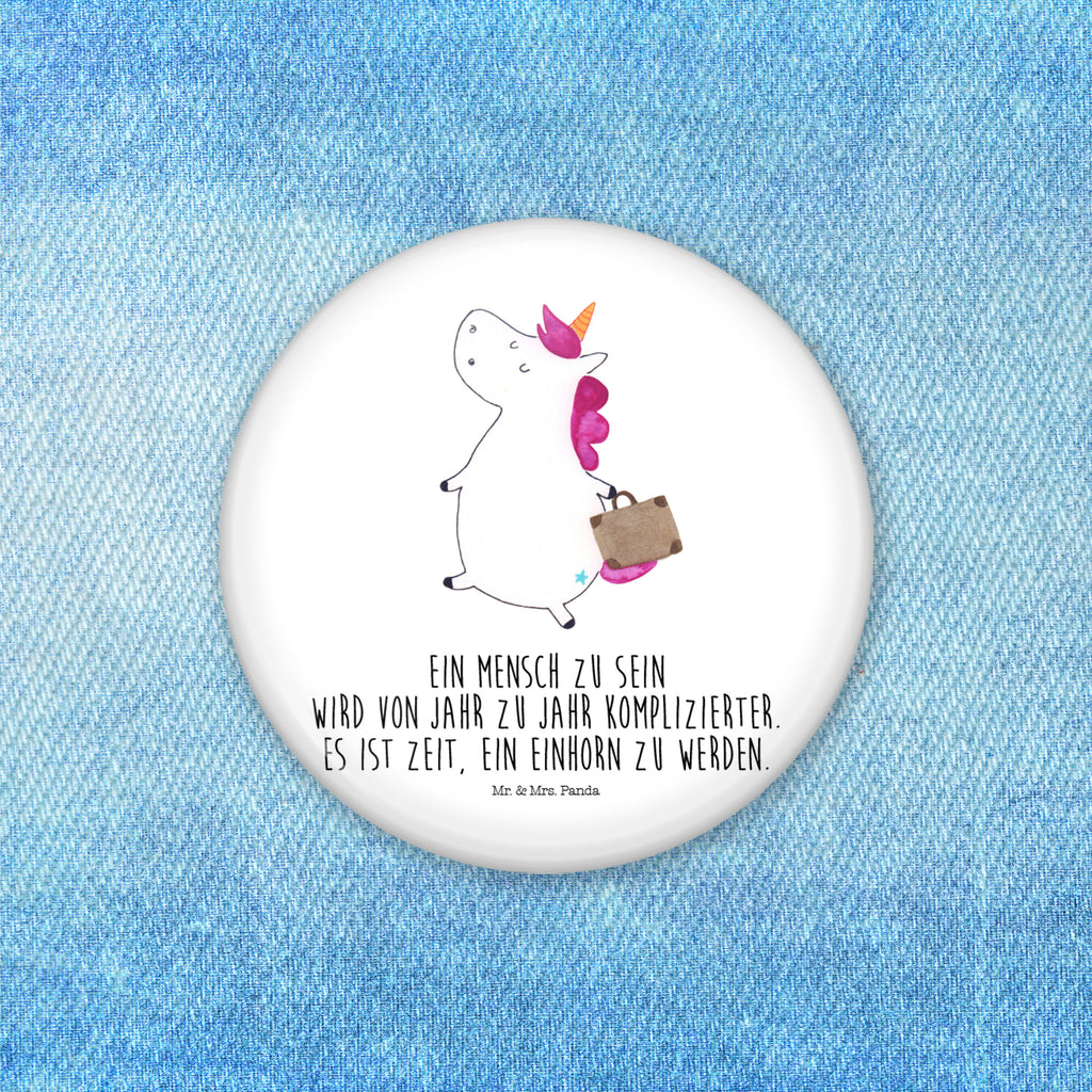 50mm Button Einhorn Koffer 50mm Button, Button, Pin, Anstecknadel, Einhorn, Einhörner, Einhorn Deko, Pegasus, Unicorn, unicorn, Koffer, Verreisen, Reise, Gepäck, Abenteuer, Erwachsen, Kind, albern, Spaß, lustig, witzig