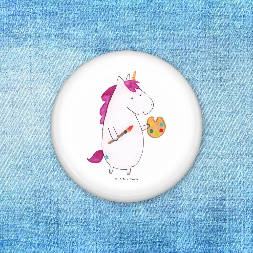 50mm Button Einhorn Künstler 50mm Button, Button, Pin, Anstecknadel, Einhorn, Einhörner, Einhorn Deko, Pegasus, Unicorn, Englisch, Künstler, Artist, Malen, Zeichnen, Welt, Farbe, Stift, Pinsel, Geschenk, Maler