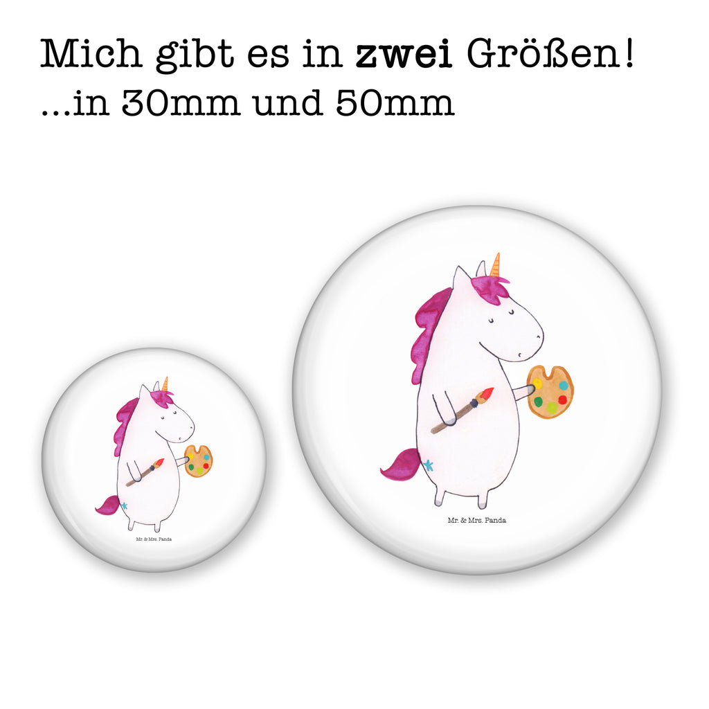50mm Button Einhorn Künstler 50mm Button, Button, Pin, Anstecknadel, Einhorn, Einhörner, Einhorn Deko, Pegasus, Unicorn, Englisch, Künstler, Artist, Malen, Zeichnen, Welt, Farbe, Stift, Pinsel, Geschenk, Maler