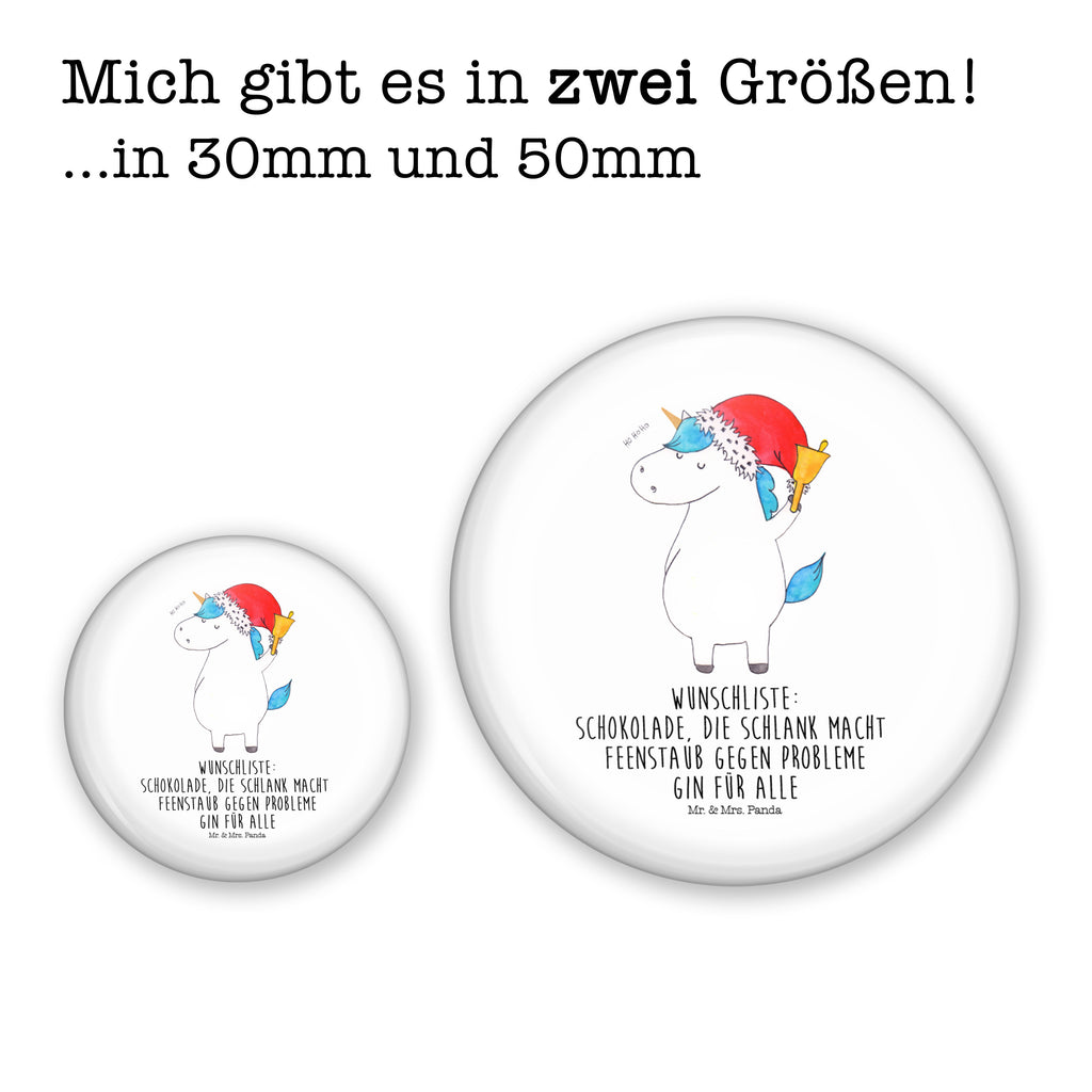 50mm Button Einhorn Weihnachtsmann 50mm Button, Button, Pin, Anstecknadel, Einhorn, Einhörner, Einhorn Deko, Pegasus, Unicorn, Gin, Schokolade, Schoki, Weihnachten, Weihnachtsmann, Nikolaus, Wunschzettel, Wunschliste, Feenstaub