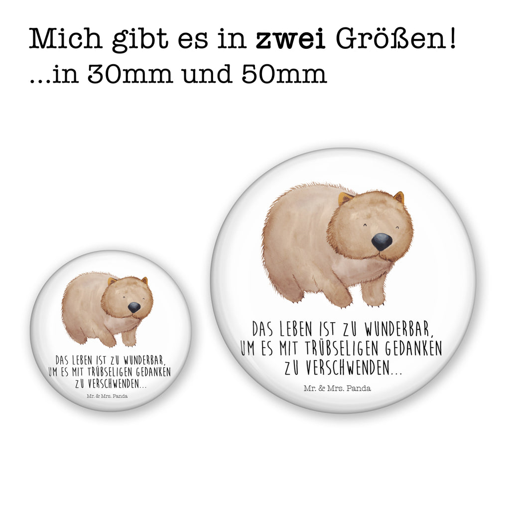 50mm Button Wombat 50mm Button, Button, Pin, Anstecknadel, Tiermotive, Gute Laune, lustige Sprüche, Tiere, Wombat, Das Leben ist schön, Motivation, Spruch, Australien