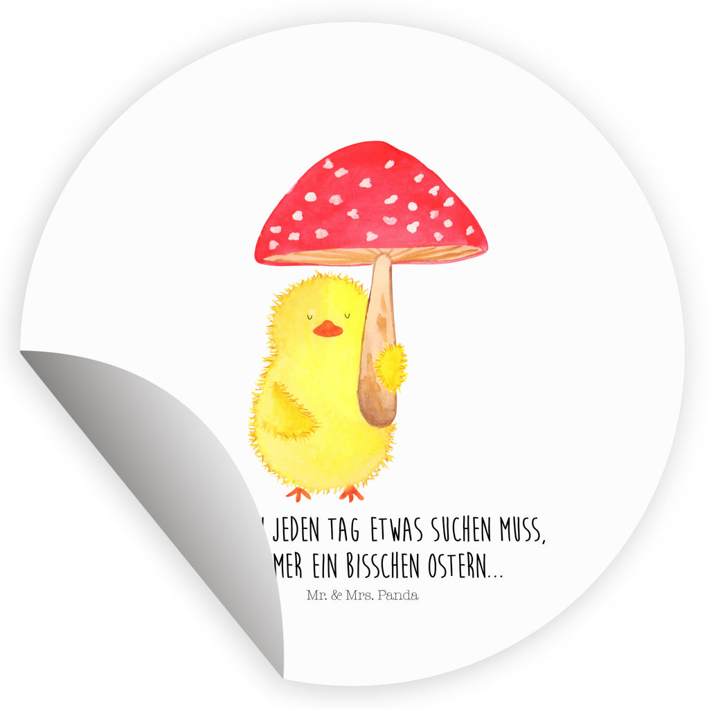 40mm Rund Aufkleber Küken Fliegenpilz Sticker, Aufkleber, Etikett, Ostern, Osterhase, Ostergeschenke, Osternest, Osterdeko, Geschenk zu Ostern, Küken, Fliegenpilz, Glückspilz, Frohe Ostern, Ostergrüße