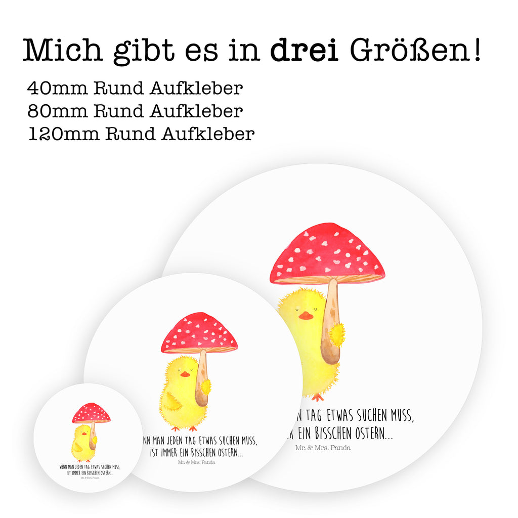 40mm Rund Aufkleber Küken Fliegenpilz Sticker, Aufkleber, Etikett, Ostern, Osterhase, Ostergeschenke, Osternest, Osterdeko, Geschenk zu Ostern, Küken, Fliegenpilz, Glückspilz, Frohe Ostern, Ostergrüße