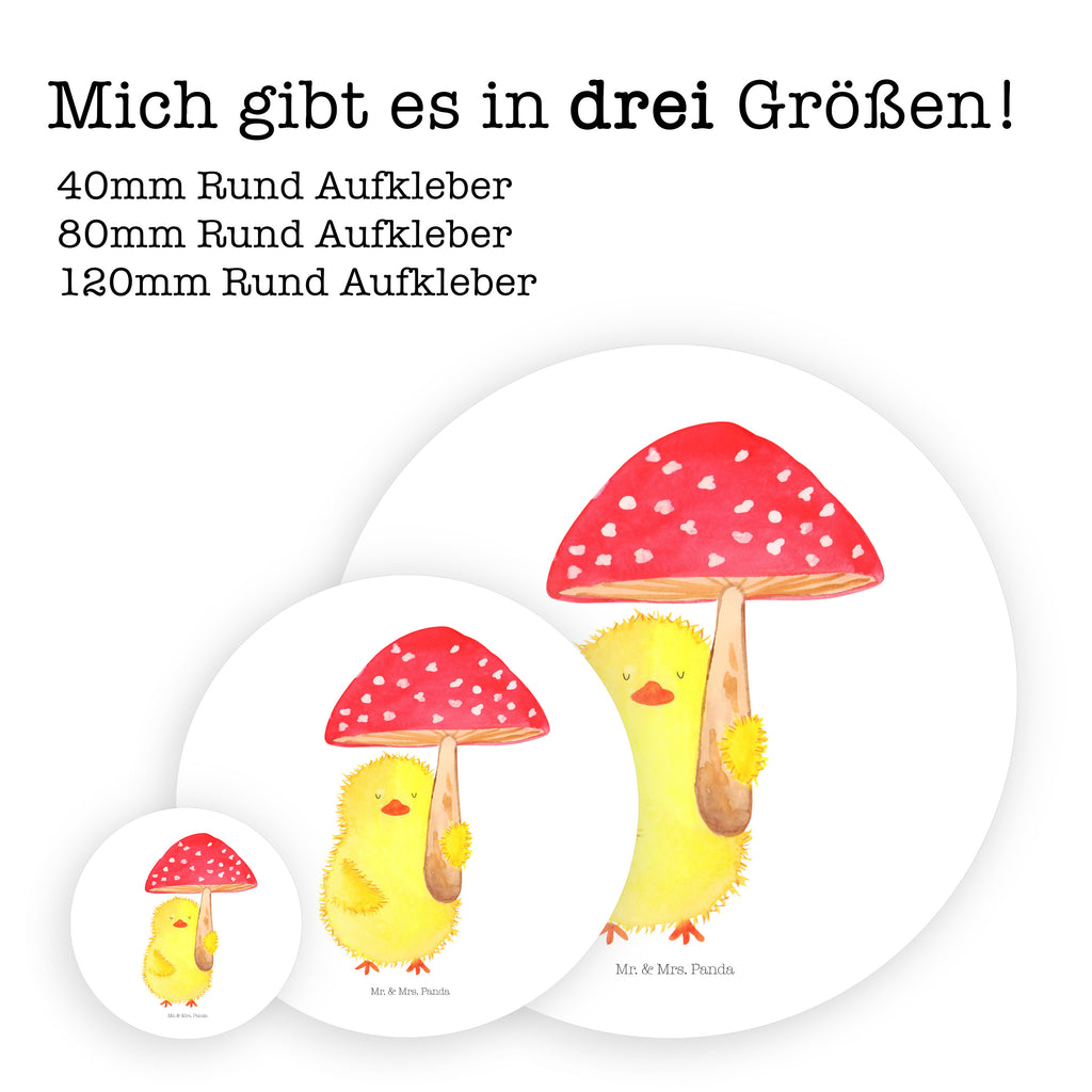 40mm Rund Aufkleber Küken Fliegenpilz Sticker, Aufkleber, Etikett, Ostern, Osterhase, Ostergeschenke, Osternest, Osterdeko, Geschenk zu Ostern, Küken, Fliegenpilz, Glückspilz, Frohe Ostern, Ostergrüße