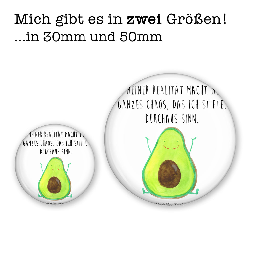 50mm Button Avocado Happy 50mm Button, Button, Pin, Anstecknadel, Avocado, Veggie, Vegan, Gesund, Chaos