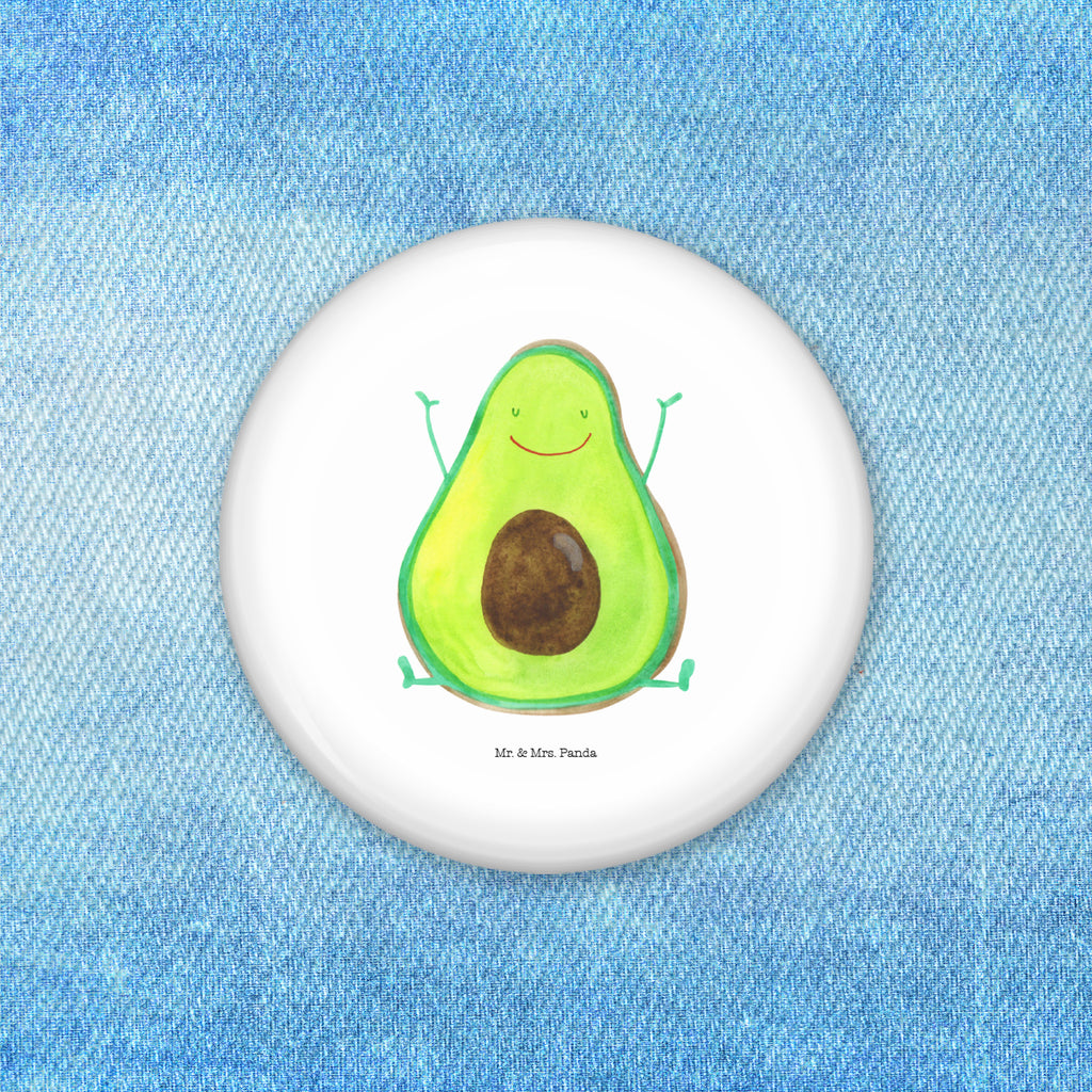 50mm Button Avocado Happy 50mm Button, Button, Pin, Anstecknadel, Avocado, Veggie, Vegan, Gesund, Chaos