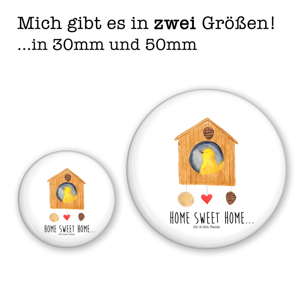 50mm Button Vogelhaus sweet Home 50mm Button, Button, Pin, Anstecknadel, Tiermotive, Gute Laune, lustige Sprüche, Tiere, Vogelhaus, Vogel, Home sweet Home, Einzug, Umzug, Geschenk, Einzugsgeschenk, Hausbau, Haus