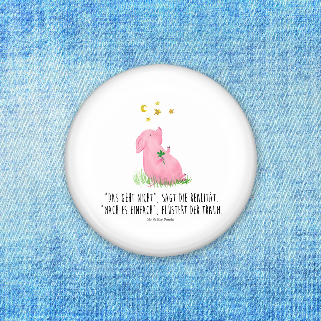 50mm Button Glücksschwein 50mm Button, Button, Pin, Anstecknadel, Tiermotive, Gute Laune, lustige Sprüche, Tiere, Glücksschwein. Glück, Schwein, Schweinchen, Sterne, Sernchen, Ziele, Träume, Motivation, Glücksbringer