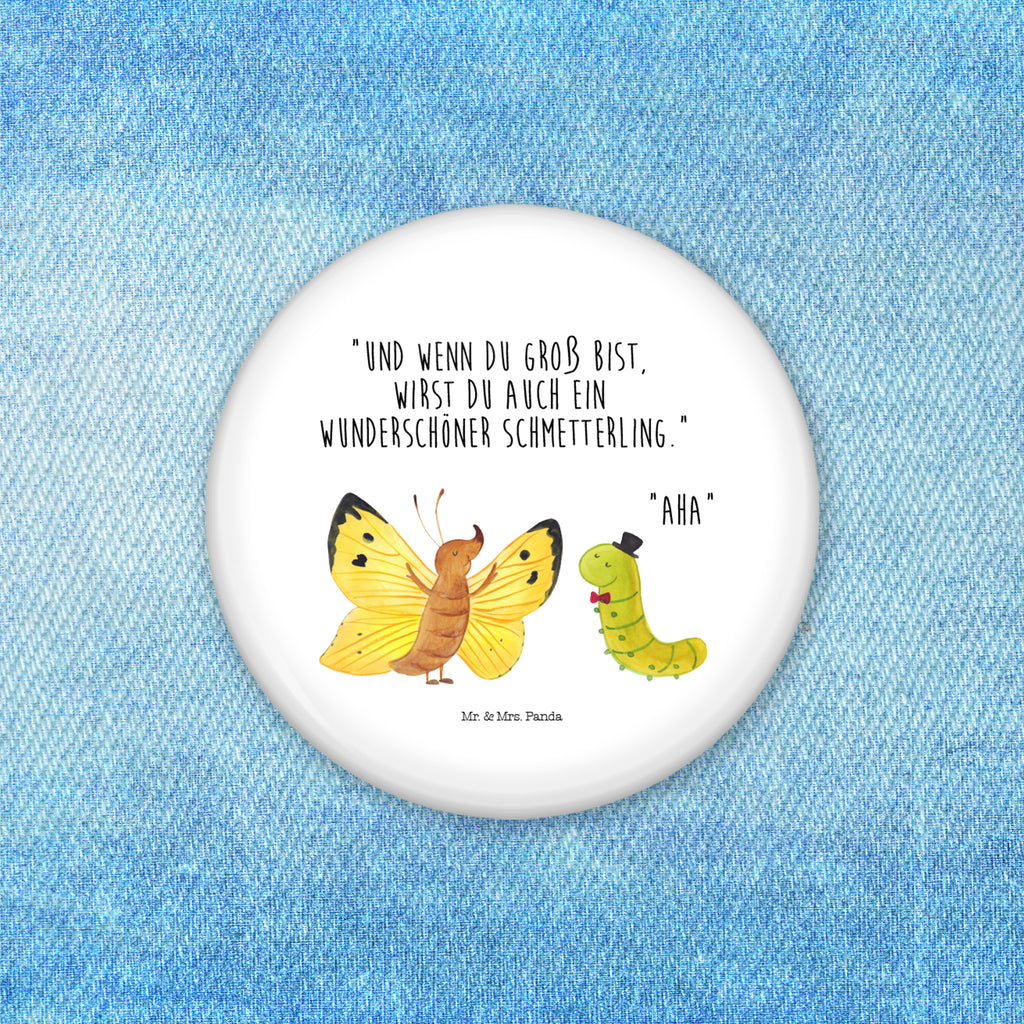 50mm Button Raupe & Schmetterling 50mm Button, Button, Pin, Anstecknadel, Tiermotive, Gute Laune, lustige Sprüche, Tiere, Raupe, Schmetterling, Zitronenfalter, Entwicklung, Erwachsen werden, Kokon, Hut, Hütchen, Schönheit, Aufwachsen