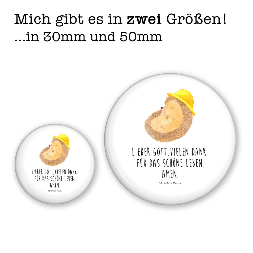 50mm Button Igel betet 50mm Button, Button, Pin, Anstecknadel, Tiermotive, Gute Laune, lustige Sprüche, Tiere, Igel, Igel mit Hut, Sonnenhut, Gott, Amen, beten, Leben, Dankbarkeit, Dankbar sein, dankbar, genießen