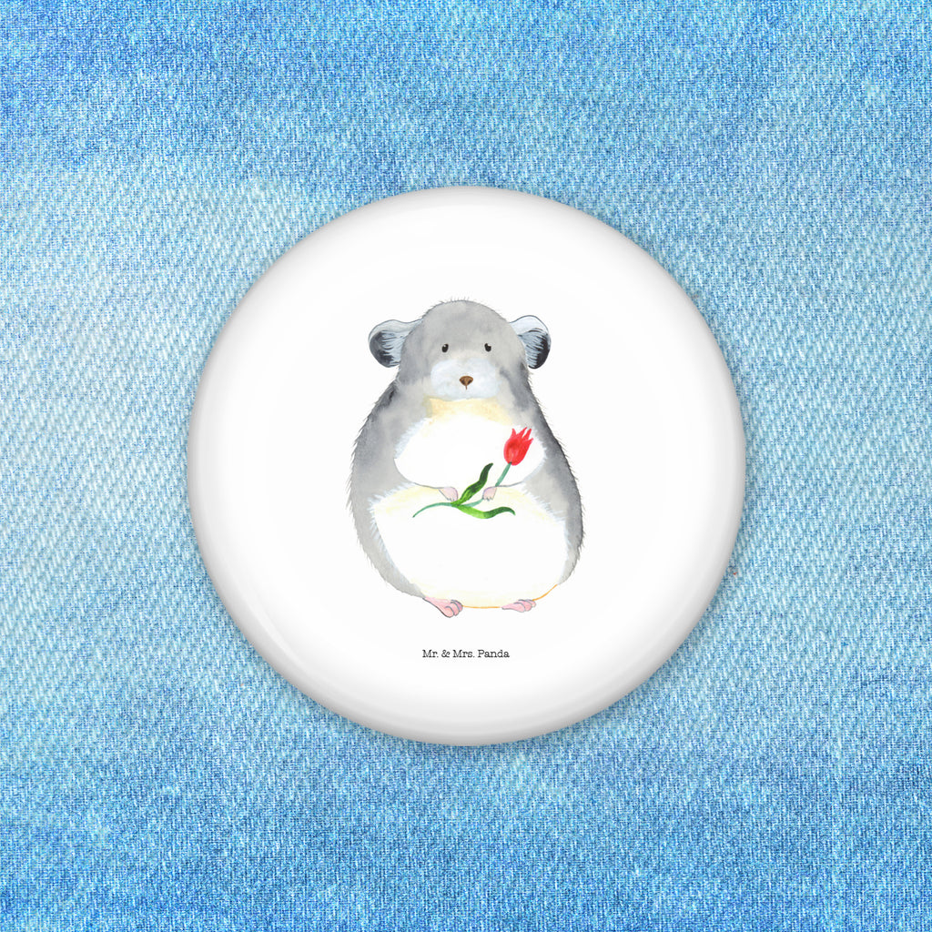 50mm Button Chinchilla mit Blume 50mm Button, Button, Pin, Anstecknadel, Tiermotive, Gute Laune, lustige Sprüche, Tiere, Chinchilla, Chinchillas, Liebeskummer, Kummer, Depressionen, traurig sein, Chaos, Glücklichsein, Büro, Büroalltag