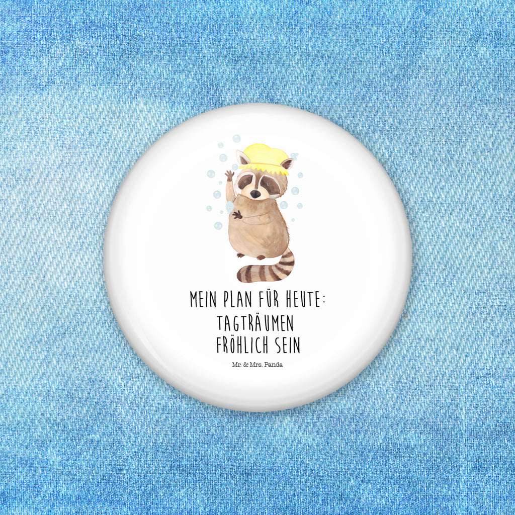 50mm Button Waschbär 50mm Button, Button, Pin, Anstecknadel, Tiermotive, Gute Laune, lustige Sprüche, Tiere, Waschbär, Tagträumen, Plan, Fröhlich, waschen, Seifenblasen