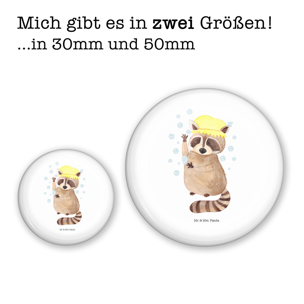 50mm Button Waschbär 50mm Button, Button, Pin, Anstecknadel, Tiermotive, Gute Laune, lustige Sprüche, Tiere, Waschbär, Tagträumen, Plan, Fröhlich, waschen, Seifenblasen