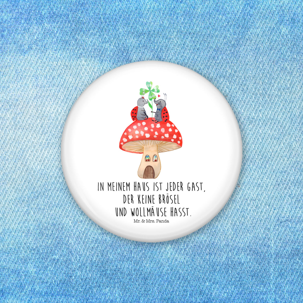 50mm Button Marienkäfer Paar Fliegenpilz 50mm Button, Button, Pin, Anstecknadel, Tiermotive, Gute Laune, lustige Sprüche, Tiere, Haus, Wohnung, zuhause, Fliegenpilz, Marienkäfer, Fleigenpilzhaus