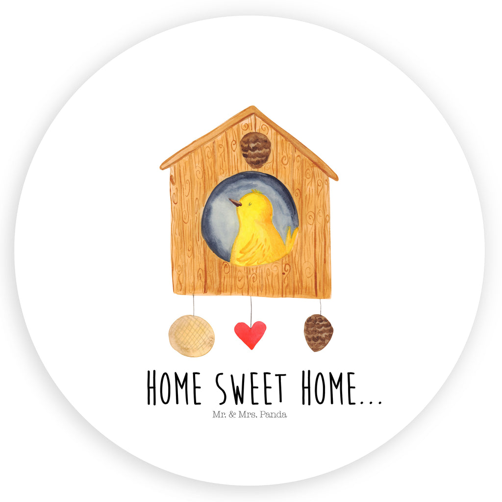 40mm Rund Aufkleber Vogelhaus sweet Home Sticker, Aufkleber, Etikett, Tiermotive, Gute Laune, lustige Sprüche, Tiere, Vogelhaus, Vogel, Home sweet Home, Einzug, Umzug, Geschenk, Einzugsgeschenk, Hausbau, Haus