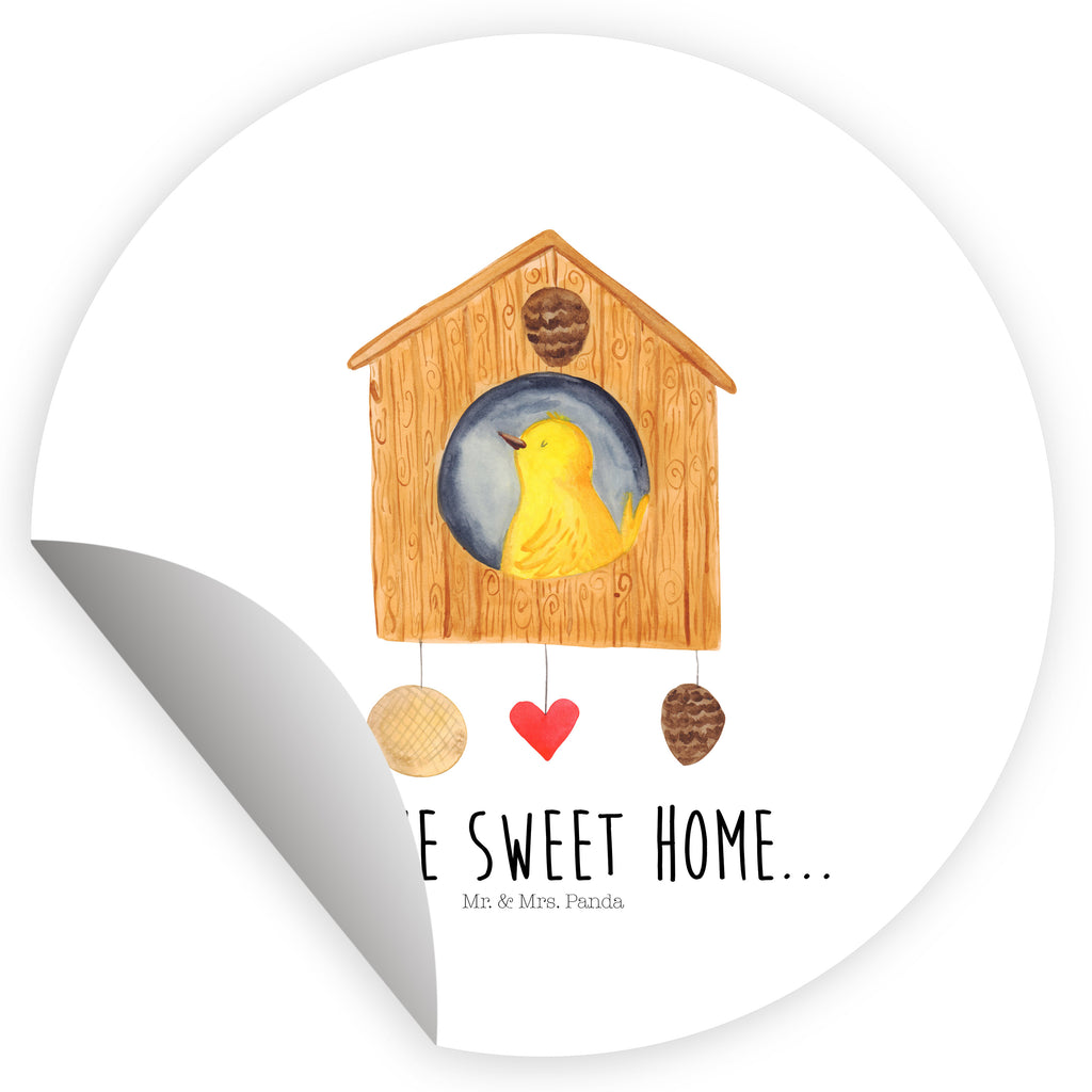 40mm Rund Aufkleber Vogelhaus sweet Home Sticker, Aufkleber, Etikett, Tiermotive, Gute Laune, lustige Sprüche, Tiere, Vogelhaus, Vogel, Home sweet Home, Einzug, Umzug, Geschenk, Einzugsgeschenk, Hausbau, Haus