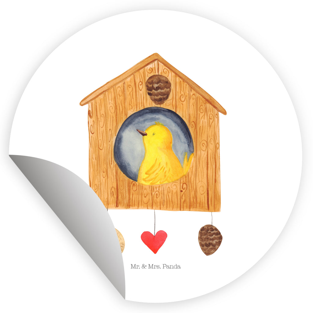 40mm Rund Aufkleber Vogelhaus sweet Home Sticker, Aufkleber, Etikett, Tiermotive, Gute Laune, lustige Sprüche, Tiere, Vogelhaus, Vogel, Home sweet Home, Einzug, Umzug, Geschenk, Einzugsgeschenk, Hausbau, Haus
