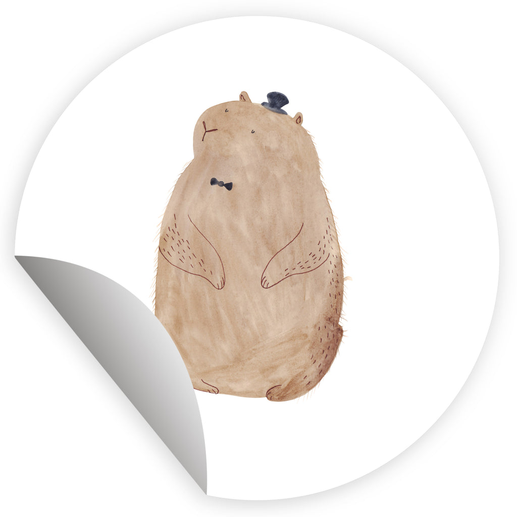 40mm Rund Aufkleber Murmeltier Sticker, Aufkleber, Etikett, Tiermotive, Gute Laune, lustige Sprüche, Tiere, Murmeltier, Knigge, Fröhlichkeit, Freundlichkeit, Respekt, Anstand