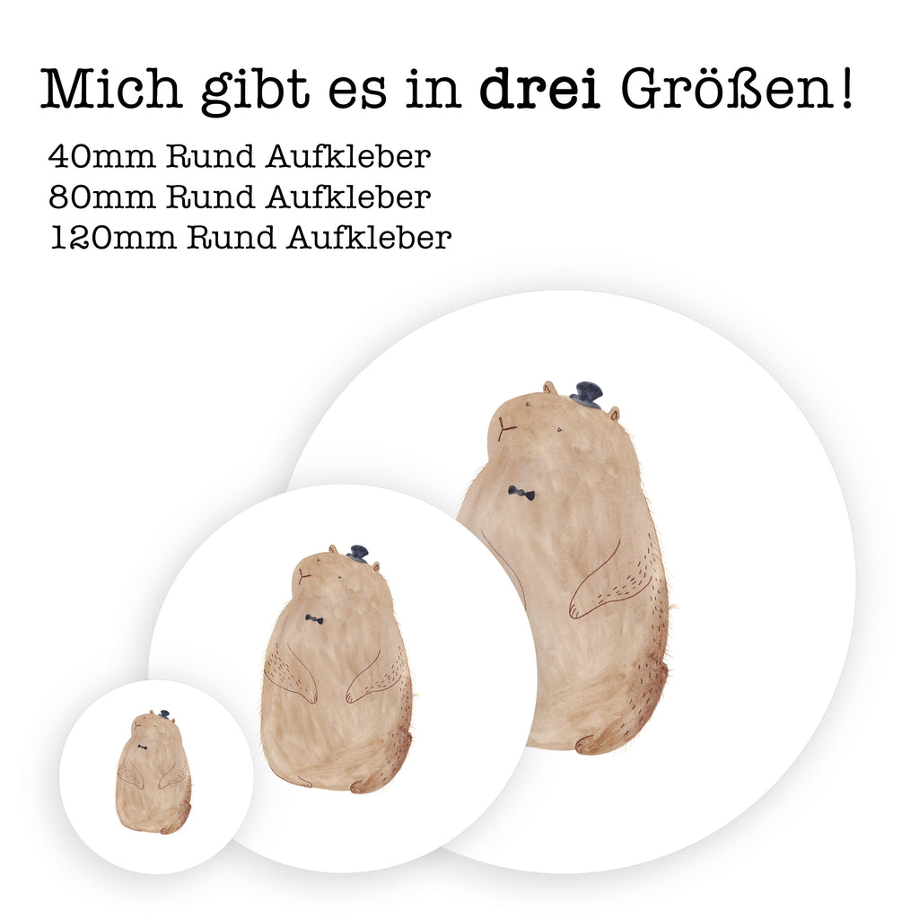 40mm Rund Aufkleber Murmeltier Sticker, Aufkleber, Etikett, Tiermotive, Gute Laune, lustige Sprüche, Tiere, Murmeltier, Knigge, Fröhlichkeit, Freundlichkeit, Respekt, Anstand