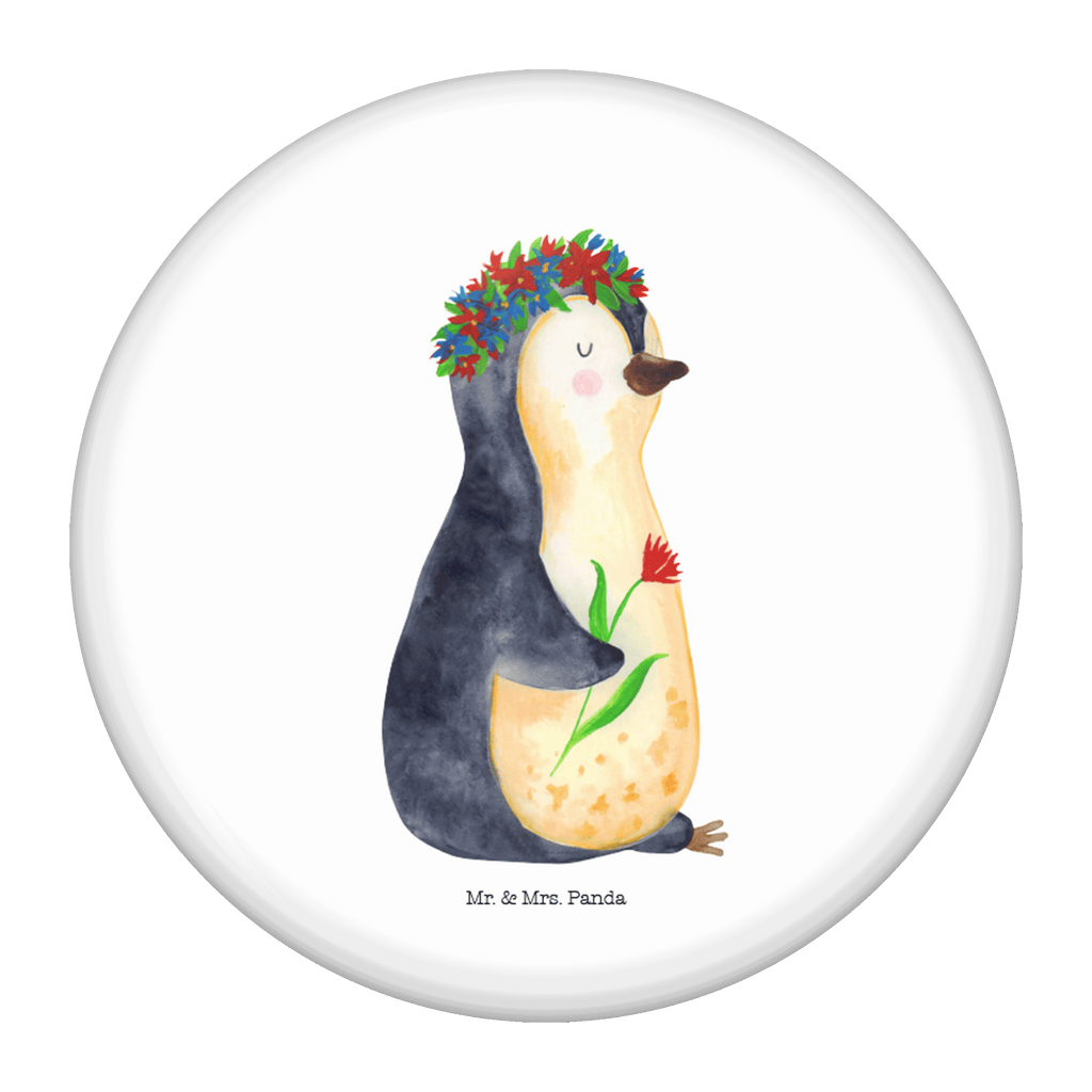 50mm Button Pinguin Blumenkranz 50mm Button, Button, Pin, Anstecknadel, Pinguin, Pinguine, Blumenkranz, Universum, Leben, Wünsche, Ziele, Lebensziele, Motivation, Lebenslust, Liebeskummer, Geschenkidee