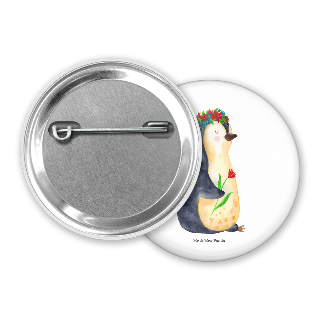 50mm Button Pinguin Blumenkranz 50mm Button, Button, Pin, Anstecknadel, Pinguin, Pinguine, Blumenkranz, Universum, Leben, Wünsche, Ziele, Lebensziele, Motivation, Lebenslust, Liebeskummer, Geschenkidee