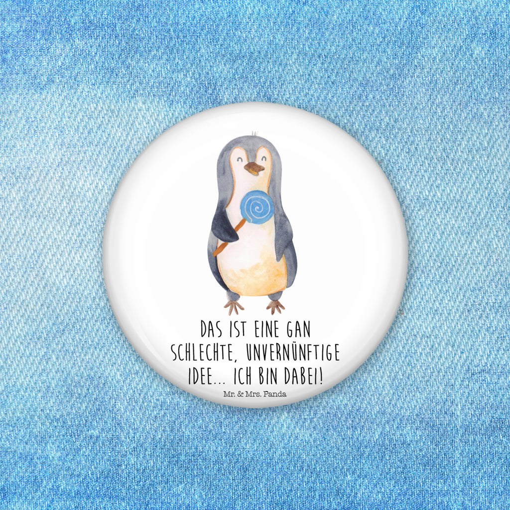 50mm Button Pinguin Lolli 50mm Button, Button, Pin, Anstecknadel, Pinguin, Pinguine, Lolli, Süßigkeiten, Blödsinn, Spruch, Rebell, Gauner, Ganove, Rabauke