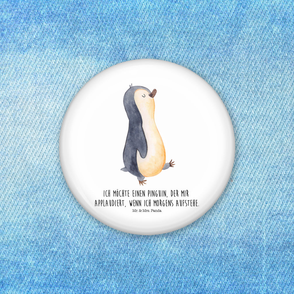 50mm Button Pinguin marschierend 50mm Button, Button, Pin, Anstecknadel, Pinguin, Pinguine, Frühaufsteher, Langschläfer, Bruder, Schwester, Familie