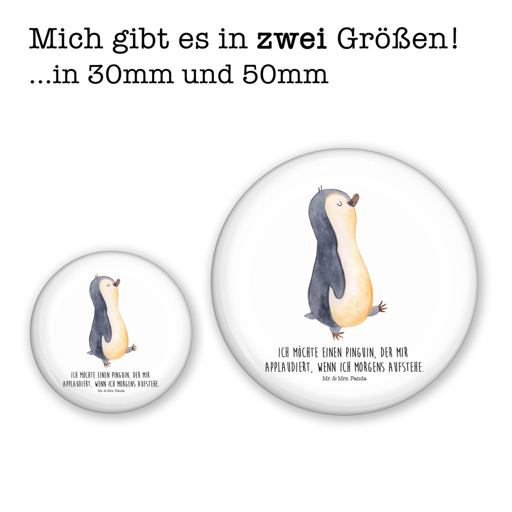 50mm Button Pinguin marschierend 50mm Button, Button, Pin, Anstecknadel, Pinguin, Pinguine, Frühaufsteher, Langschläfer, Bruder, Schwester, Familie