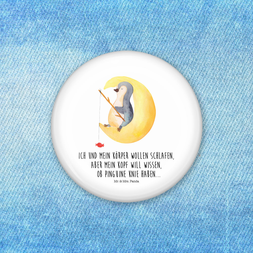 50mm Button Pinguin Mond 50mm Button, Button, Pin, Anstecknadel, Pinguin, Pinguine, Spruch, schlafen, Nachtruhe, Einschlafen, Schlafzimmer, Schlafstörungen, Gästezimmer
