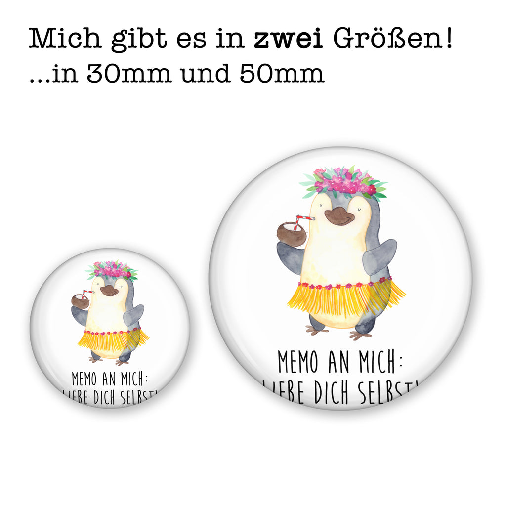 50mm Button Pinguin Kokosnuss 50mm Button, Button, Pin, Anstecknadel, Pinguin, Aloha, Hawaii, Urlaub, Kokosnuss, Pinguine