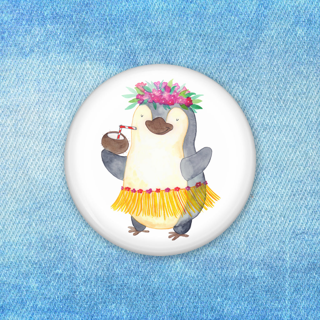 50mm Button Pinguin Kokosnuss 50mm Button, Button, Pin, Anstecknadel, Pinguin, Aloha, Hawaii, Urlaub, Kokosnuss, Pinguine
