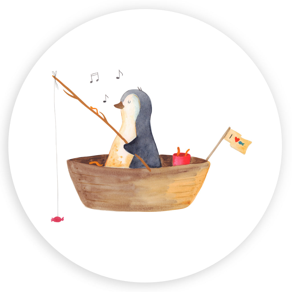 40mm Rund Aufkleber Pinguin Angelboot Sticker, Aufkleber, Etikett, Pinguin, Pinguine, Angeln, Boot, Angelboot, Lebenslust, Leben, genießen, Motivation, Neustart, Neuanfang, Trennung, Scheidung, Geschenkidee Liebeskummer