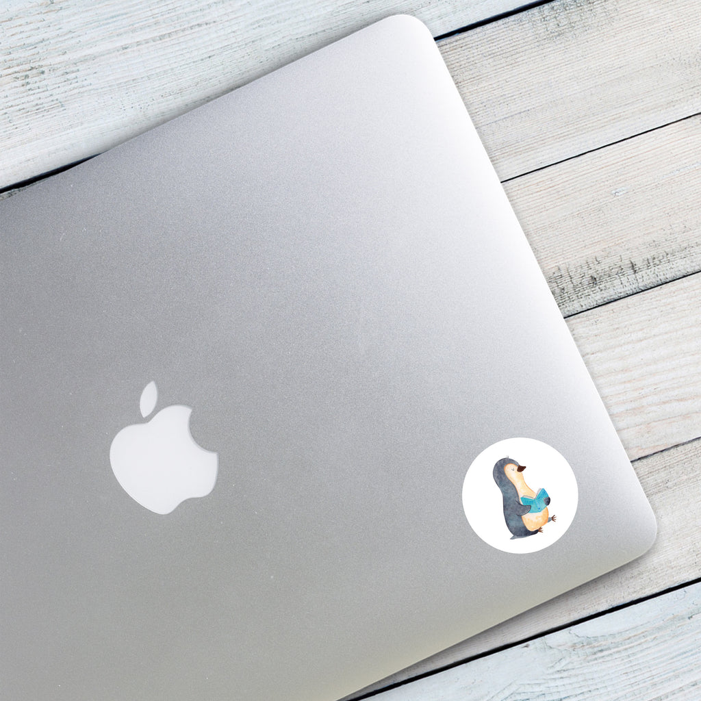 40mm Rund Aufkleber Pinguin Buch Sticker, Aufkleber, Etikett, Pinguin, Pinguine, Buch, Lesen, Bücherwurm, Nichtstun, Faulenzen, Ferien, Urlaub, Freizeit