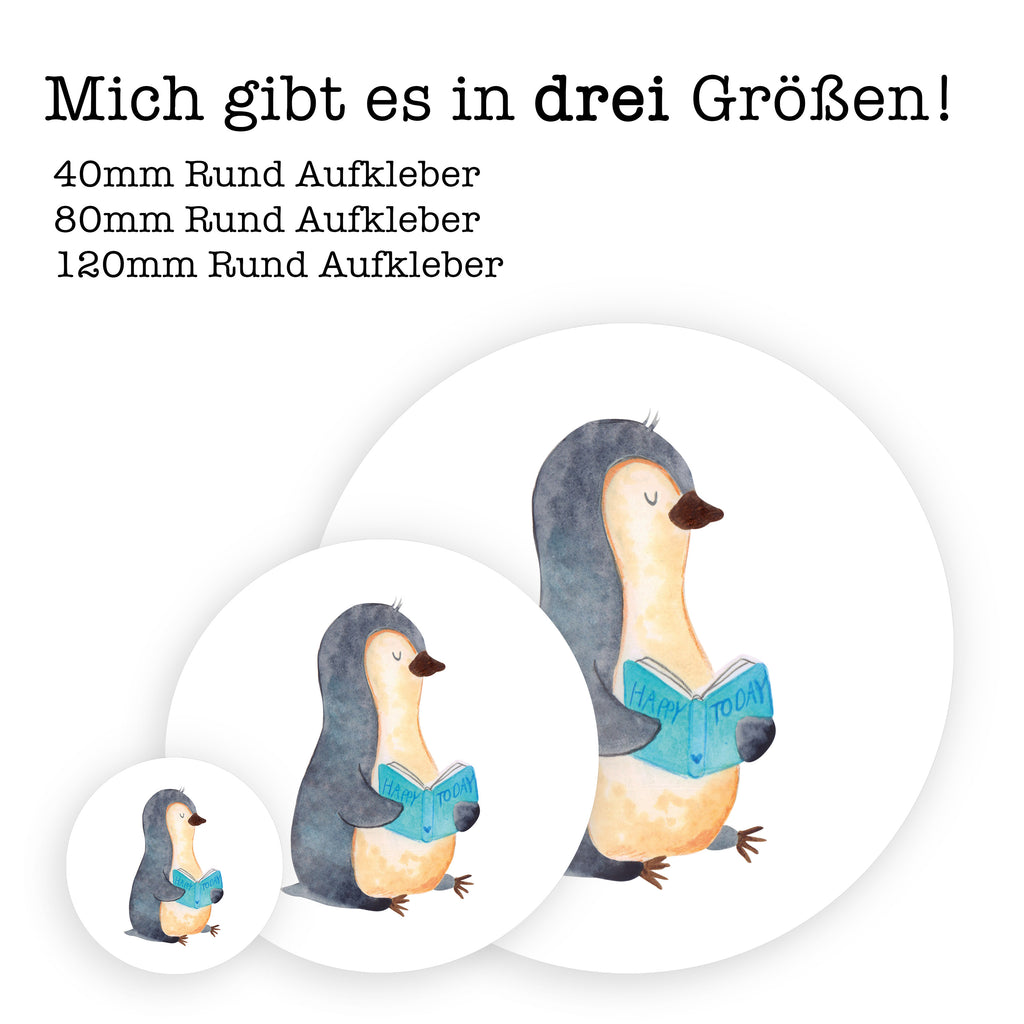 40mm Rund Aufkleber Pinguin Buch Sticker, Aufkleber, Etikett, Pinguin, Pinguine, Buch, Lesen, Bücherwurm, Nichtstun, Faulenzen, Ferien, Urlaub, Freizeit