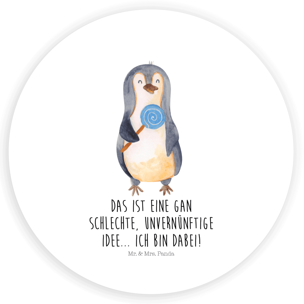 40mm Rund Aufkleber Pinguin Lolli Sticker, Aufkleber, Etikett, Pinguin, Pinguine, Lolli, Süßigkeiten, Blödsinn, Spruch, Rebell, Gauner, Ganove, Rabauke