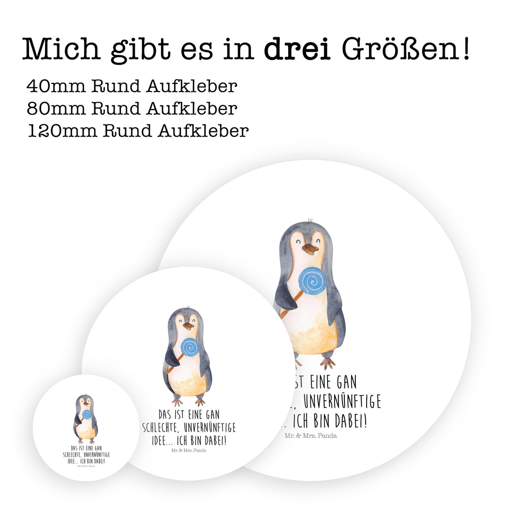 40mm Rund Aufkleber Pinguin Lolli Sticker, Aufkleber, Etikett, Pinguin, Pinguine, Lolli, Süßigkeiten, Blödsinn, Spruch, Rebell, Gauner, Ganove, Rabauke