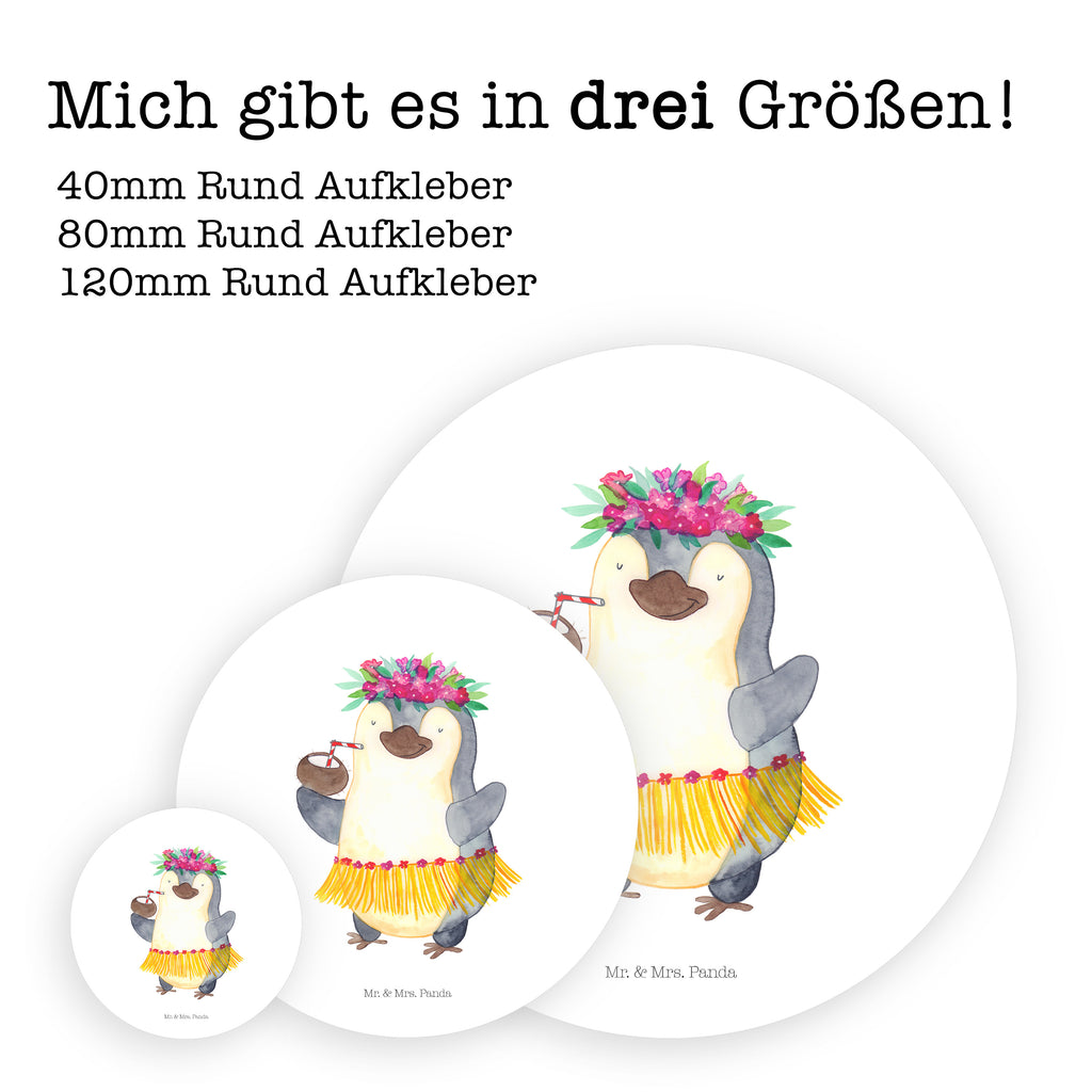 40mm Rund Aufkleber Pinguin Kokosnuss Sticker, Aufkleber, Etikett, Pinguin, Aloha, Hawaii, Urlaub, Kokosnuss, Pinguine
