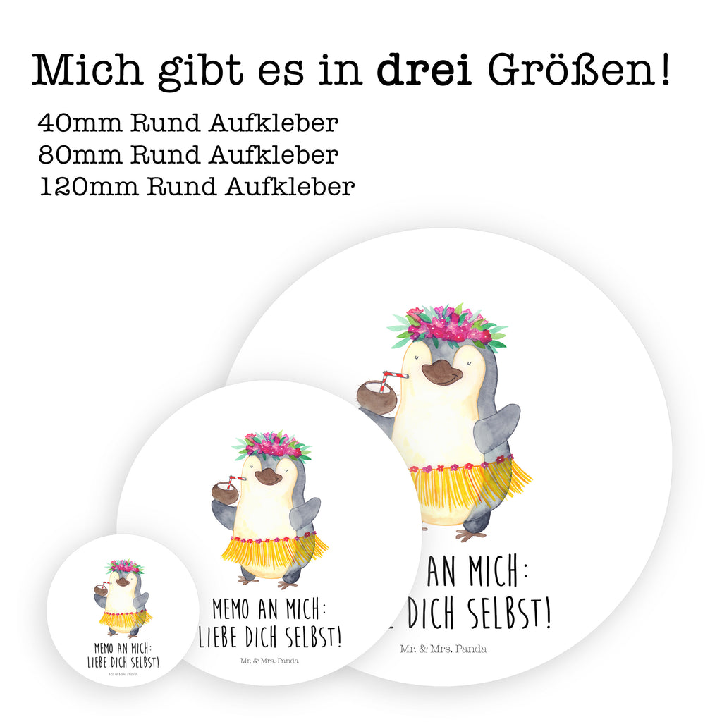 40mm Rund Aufkleber Pinguin Kokosnuss Sticker, Aufkleber, Etikett, Pinguin, Aloha, Hawaii, Urlaub, Kokosnuss, Pinguine