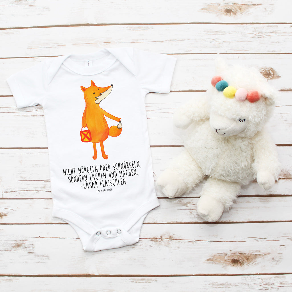 Organic Baby Body Fuchs Laterne Babykleidung, Babystrampler, Strampler, Wickelbody, Baby Erstausstattung, Junge, Mädchen, Fuchs, Füchse, Spruch trösten, Liebeskummer Spruch, Laterne, Sankt Martin, Laternenumzug, Aufmuntern, Cäsar Otto Hugo Flaischlen