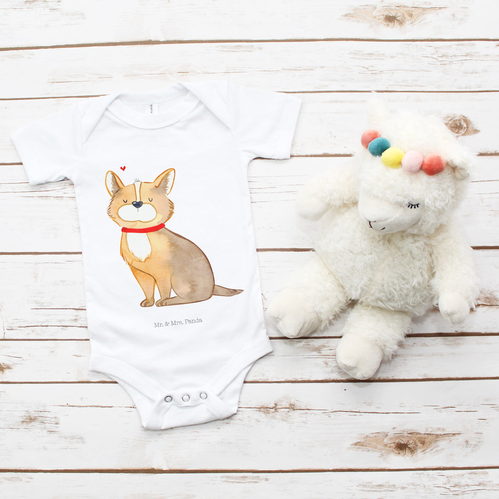 Organic Baby Body Hundeglück Babykleidung, Babystrampler, Strampler, Wickelbody, Baby Erstausstattung, Junge, Mädchen, Hund, Hundemotiv, Haustier, Hunderasse, Tierliebhaber, Hundebesitzer, Sprüche, Corgie, Hundeliebe, Spruch, Hundemama, Liebe