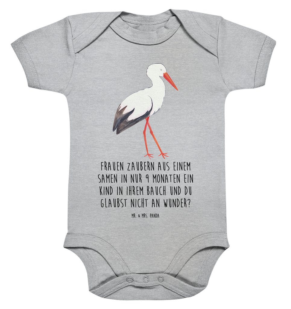 Organic Baby Body Storch Babykleidung, Babystrampler, Strampler, Wickelbody, Baby Erstausstattung, Junge, Mädchen, Tiermotive, Gute Laune, lustige Sprüche, Tiere, Storch, Störche, Schwangerschaft, Geburt, Mutter, Mütter, Mutter werden, Schwanger, Babybauch, Baby
