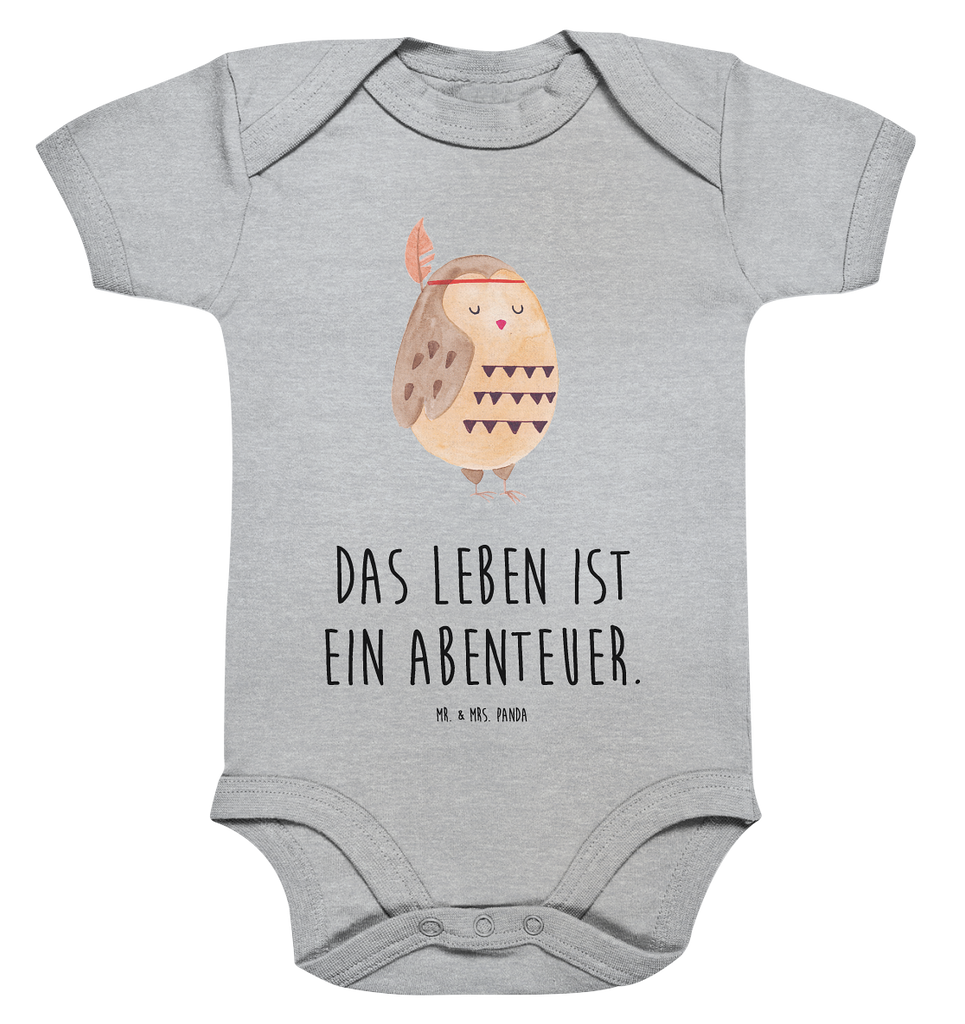 Organic Baby Body Eule Federschmuck Babykleidung, Babystrampler, Strampler, Wickelbody, Baby Erstausstattung, Junge, Mädchen, Eule, Eule Deko, Owl, Das Leben ist ein Abenteuer, Reisespruch, Federschmuck, Dekoration