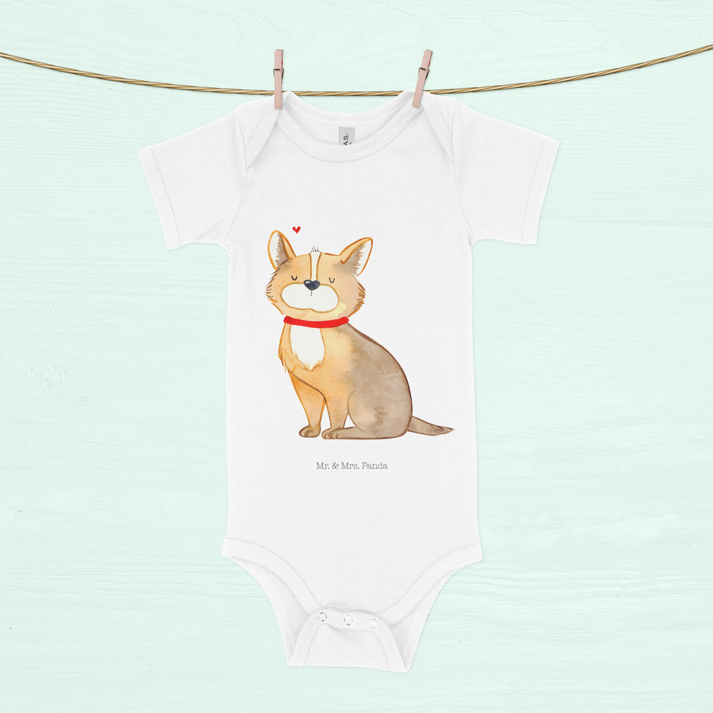 Organic Baby Body Hundeglück Babykleidung, Babystrampler, Strampler, Wickelbody, Baby Erstausstattung, Junge, Mädchen, Hund, Hundemotiv, Haustier, Hunderasse, Tierliebhaber, Hundebesitzer, Sprüche, Corgie, Hundeliebe, Spruch, Hundemama, Liebe