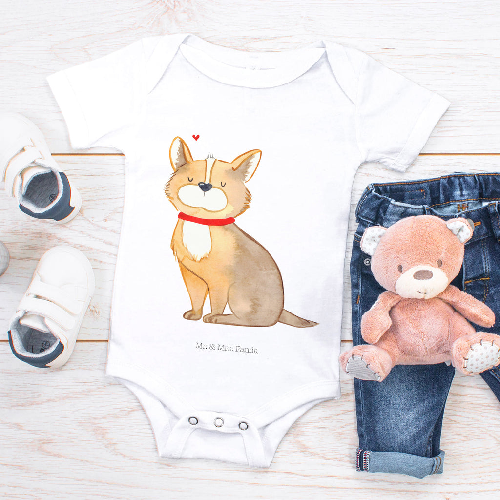 Organic Baby Body Hundeglück Babykleidung, Babystrampler, Strampler, Wickelbody, Baby Erstausstattung, Junge, Mädchen, Hund, Hundemotiv, Haustier, Hunderasse, Tierliebhaber, Hundebesitzer, Sprüche, Corgie, Hundeliebe, Spruch, Hundemama, Liebe