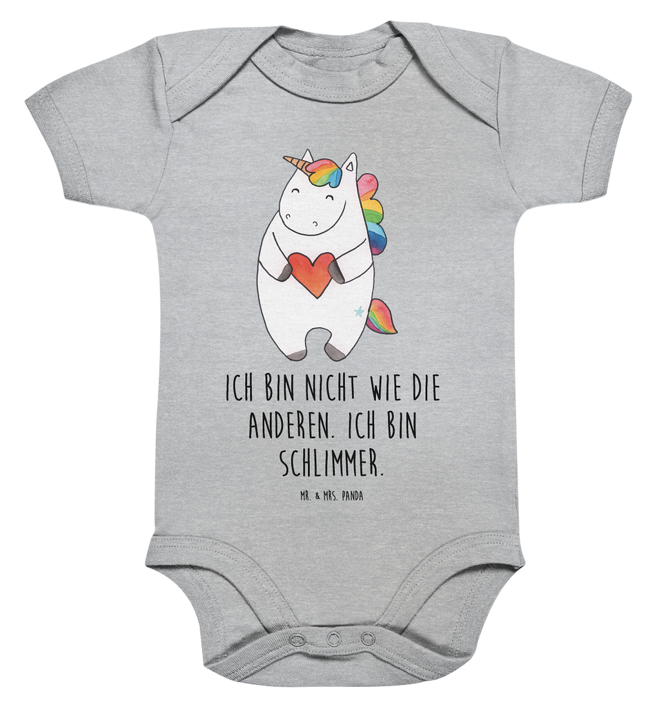 Organic Baby Body Einhorn Herz Babykleidung, Babystrampler, Strampler, Wickelbody, Baby Erstausstattung, Junge, Mädchen, Einhorn, Einhörner, Einhorn Deko, Pegasus, Unicorn, Herz, schlimm, böse, witzig, lustig, Freundin, anders, bunt