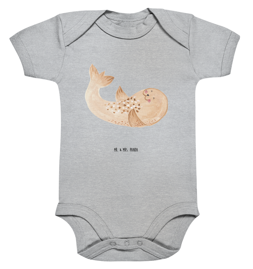 Organic Baby Body Robbe liegend Babykleidung, Babystrampler, Strampler, Wickelbody, Baby Erstausstattung, Junge, Mädchen, Tiermotive, Gute Laune, lustige Sprüche, Tiere, Robbe, Robben, Seehund, Strand, Meerestier, Ostsee, Nordsee, Lachen, Freude