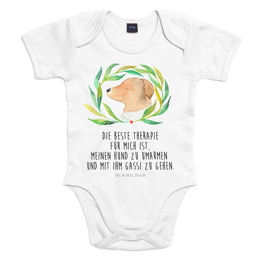 Organic Baby Body Hund Ranke Babykleidung, Babystrampler, Strampler, Wickelbody, Baby Erstausstattung, Junge, Mädchen, Hund, Hundemotiv, Haustier, Hunderasse, Tierliebhaber, Hundebesitzer, Sprüche, Ranke, Therapie, Selbsttherapie, Hundeliebe, Hundeglück, Hunde